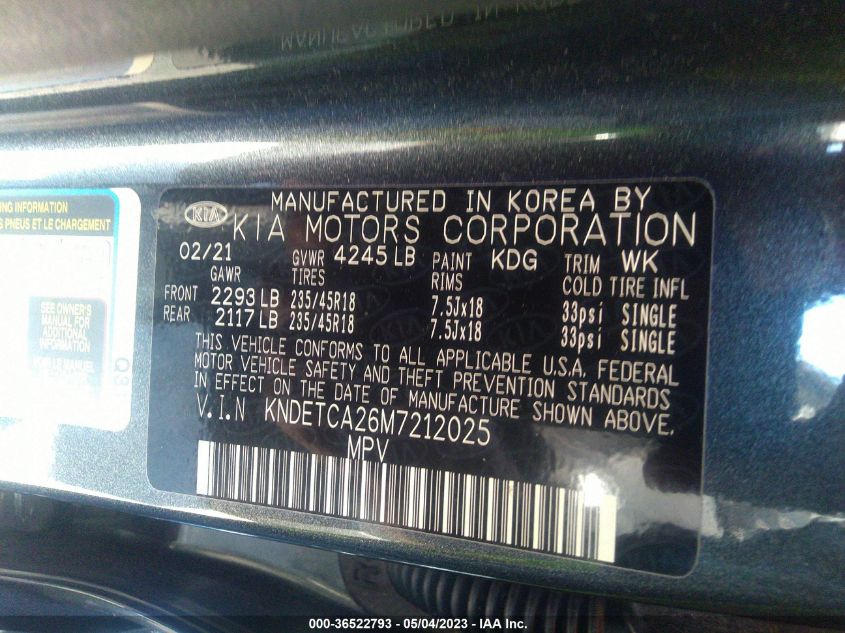 2021 KIA SELTOS SX - KNDETCA26M7212025