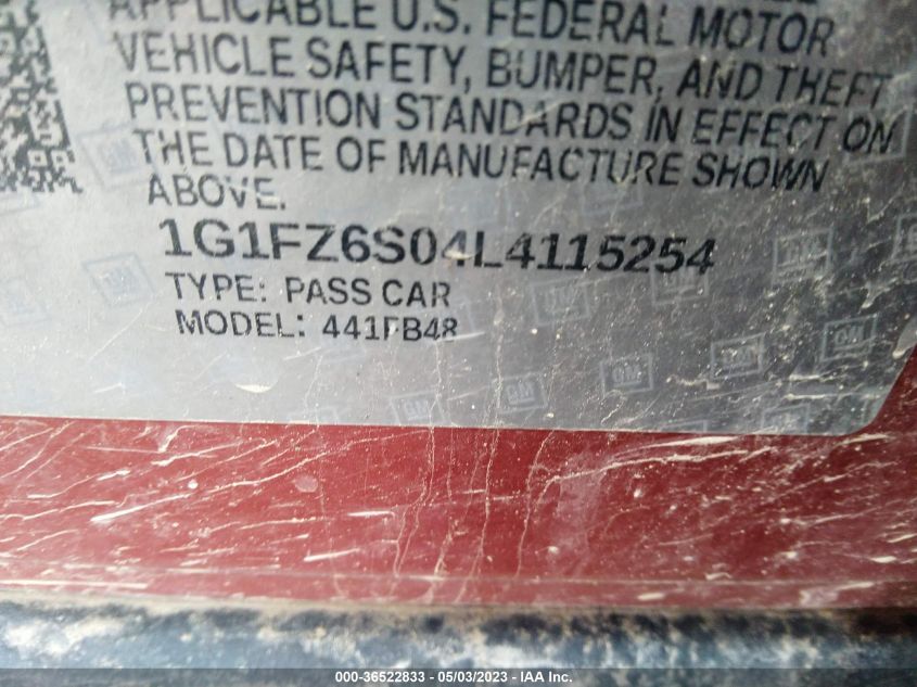 2020 CHEVROLET BOLT EV PREMIER - 1G1FZ6S04L4115254