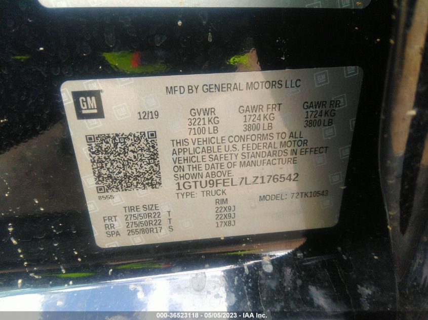 2020 GMC SIERRA 1500 DENALI - 1GTU9FEL7LZ176542