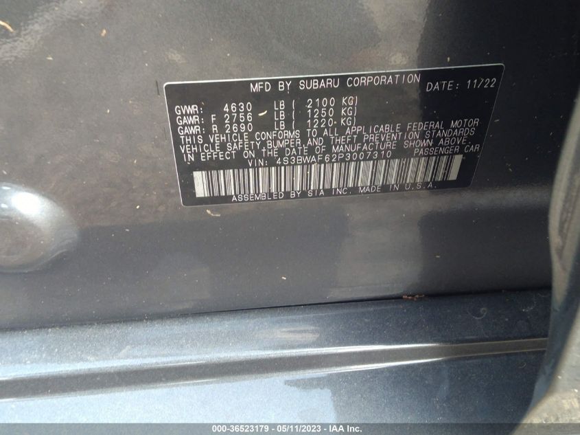 2023 SUBARU LEGACY PREMIUM - 4S3BWAF62P3007310