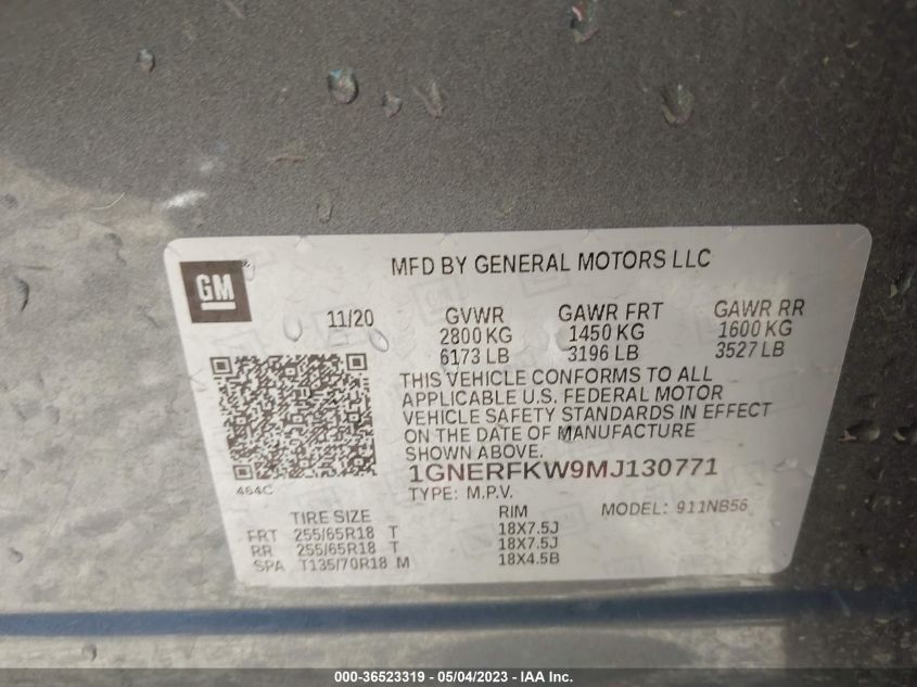 2021 CHEVROLET TRAVERSE LS - 1GNERFKW9MJ130771