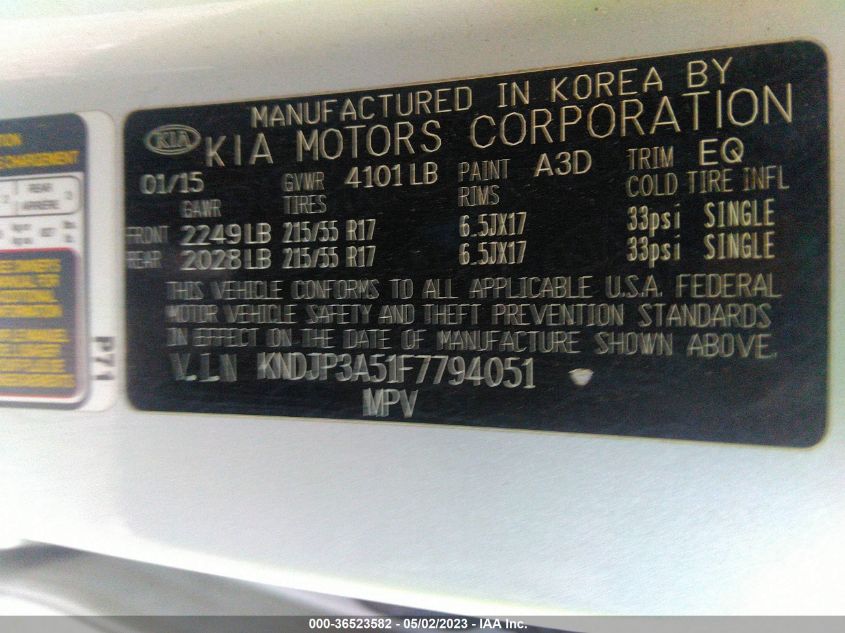2015 KIA SOUL + - KNDJP3A51F7794051
