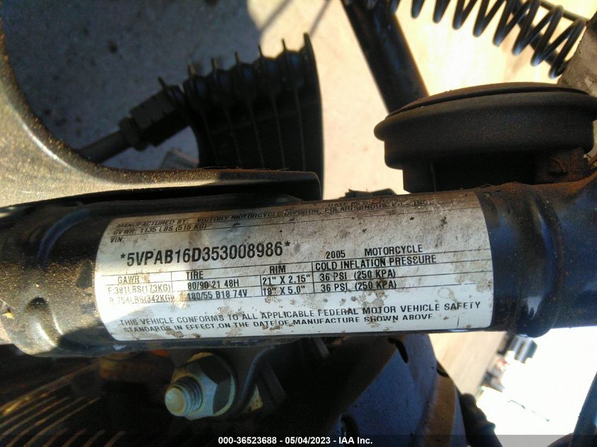 2005 VICTORY MOTORCYCLES VEGAS 8-BALL - 5VPAB16D353008986