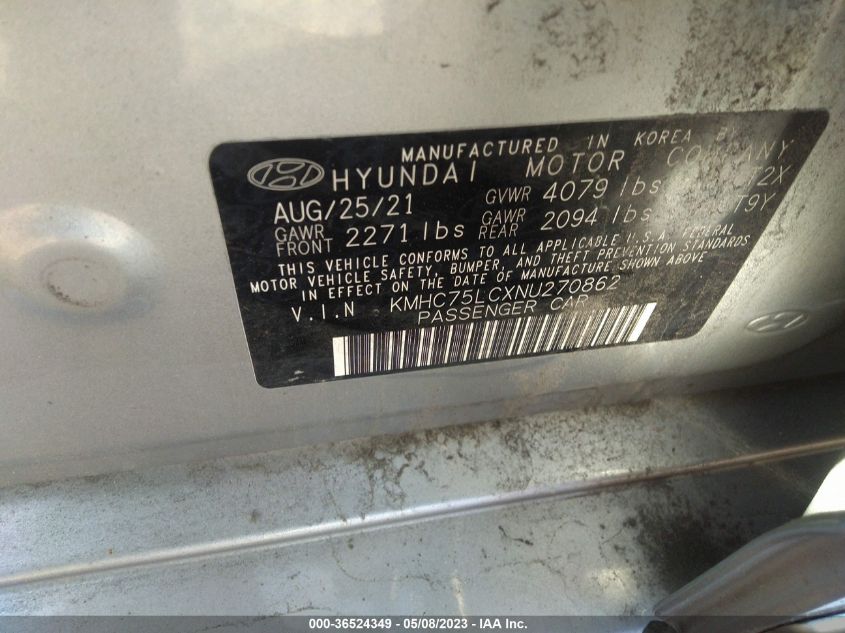 2022 HYUNDAI IONIQ HYBRID SE - KMHC75LCXNU270862