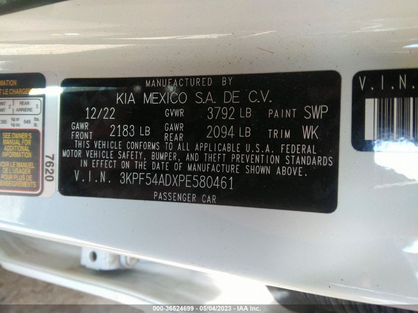 2023 KIA FORTE GT-LINE - 3KPF54ADXPE580461