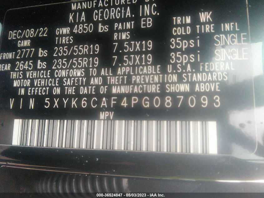 2023 KIA SPORTAGE X-LINE - 5XYK6CAF4PG087093
