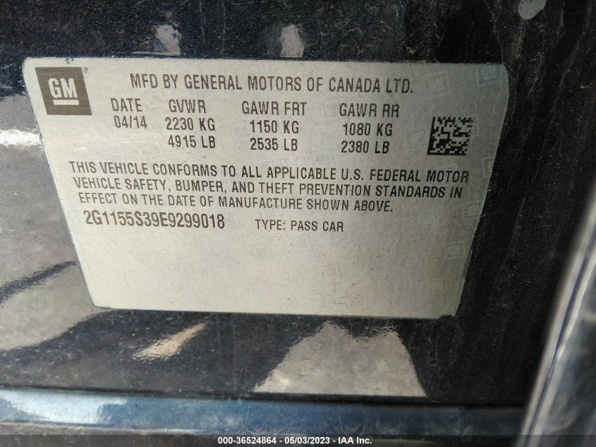2014 CHEVROLET IMPALA LTZ - 2G1155S39E9299018