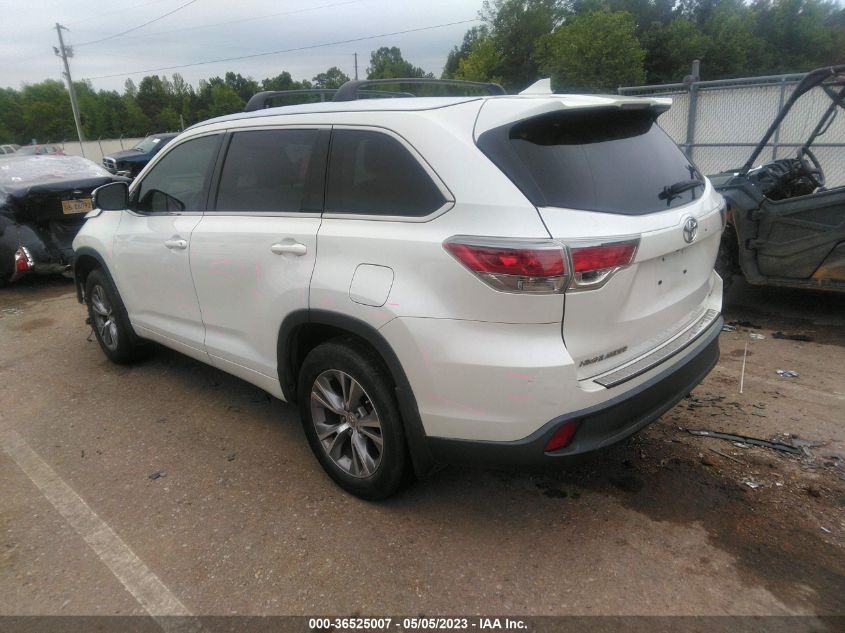 2015 TOYOTA HIGHLANDER XLE - 5TDKKRFHXFS084371