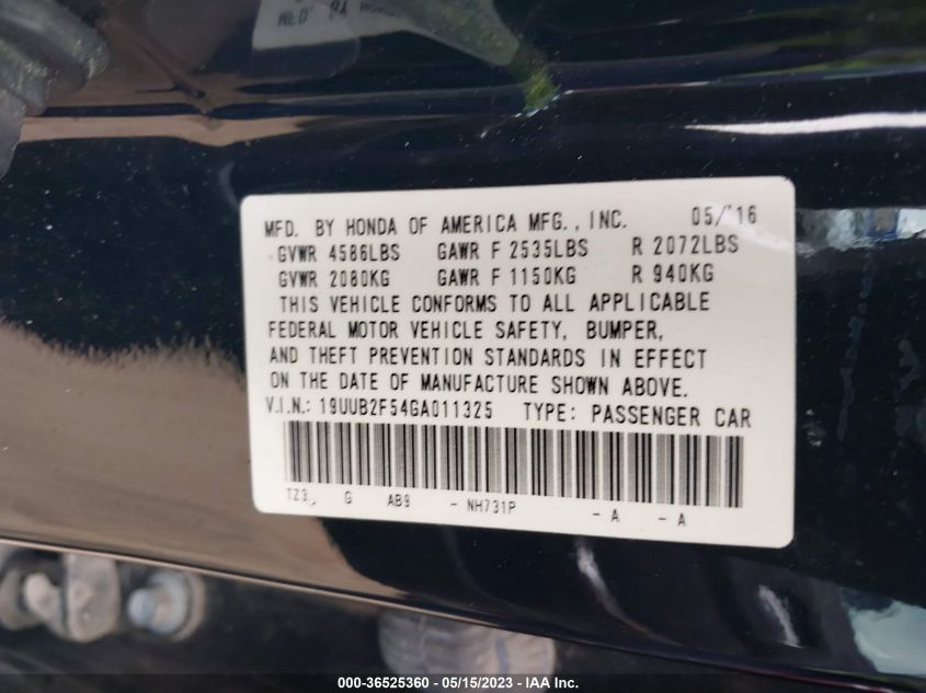 2016 ACURA TLX V6 TECH - 19UUB2F54GA011325