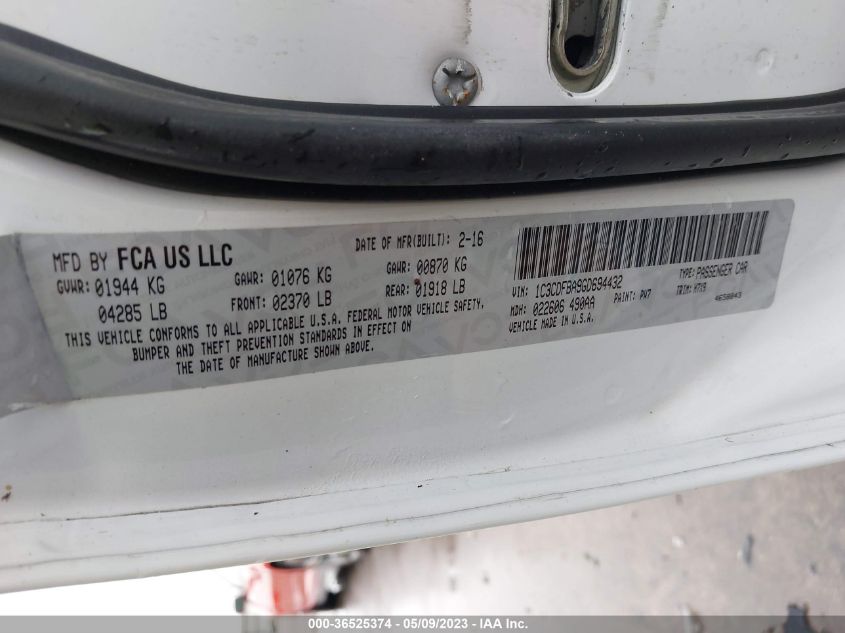 2016 DODGE DART SXT - 1C3CDFBA9GD694432