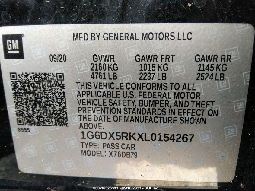 2020 CADILLAC CT5 LUXURY - 1G6DX5RKXL0154267