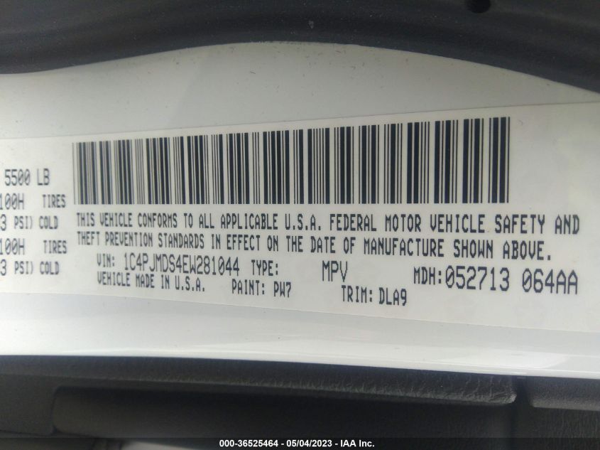 2014 JEEP CHEROKEE LIMITED - 1C4PJMDS4EW281044