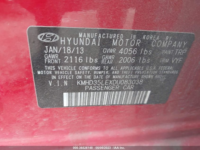 2013 HYUNDAI ELANTRA GT - KMHD35LEXDU083038