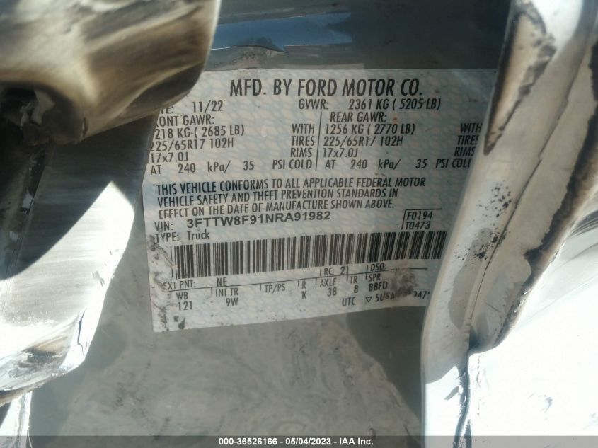 2022 FORD MAVERICK XL - 3FTTW8F91NRA91982