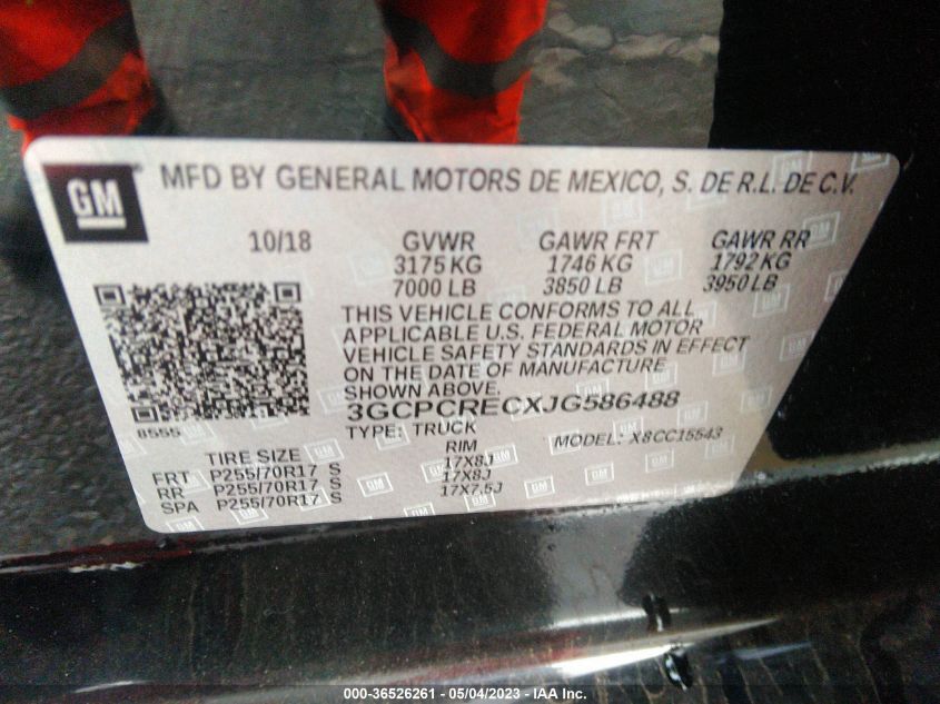 2018 CHEVROLET SILVERADO 1500 LT - 3GCPCRECXJG586488