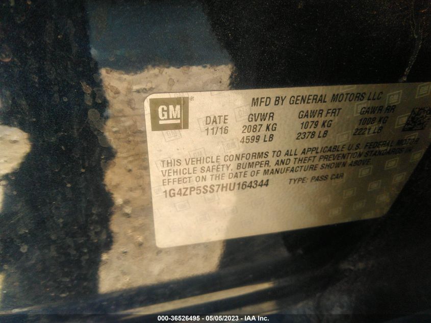 2017 BUICK LACROSSE ESSENCE - 1G4ZP5SS7HU164344