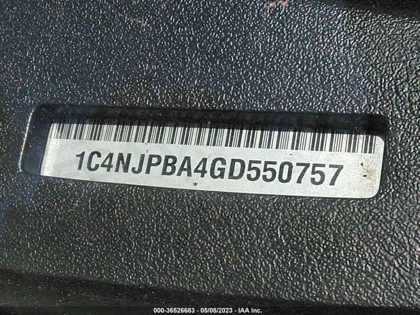 2016 JEEP PATRIOT SPORT - 1C4NJPBA4GD550757