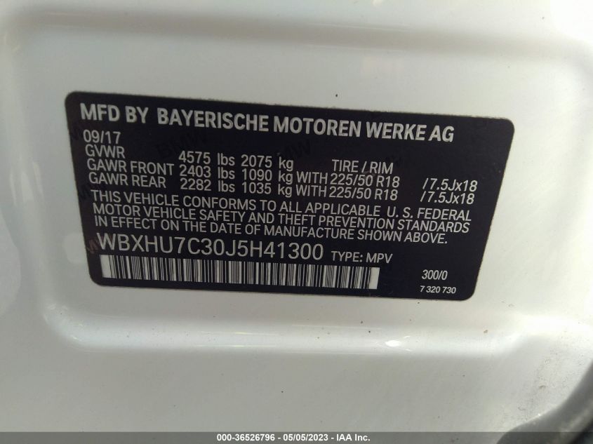 2018 BMW X1 SDRIVE28I - WBXHU7C30J5H41300