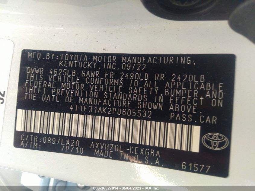 2023 TOYOTA CAMRY HYBRID XLE - 4T1F31AK2PU605532