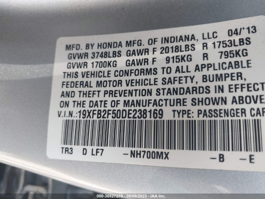 2013 HONDA CIVIC SDN LX - 19XFB2F50DE238169