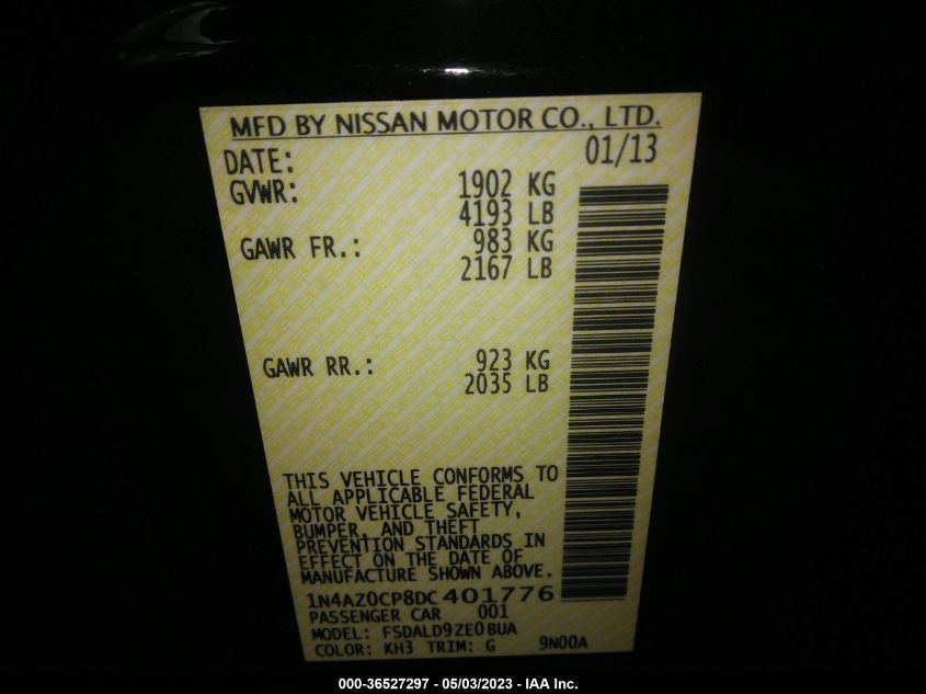 2013 NISSAN LEAF SV - 1N4AZ0CP8DC401776