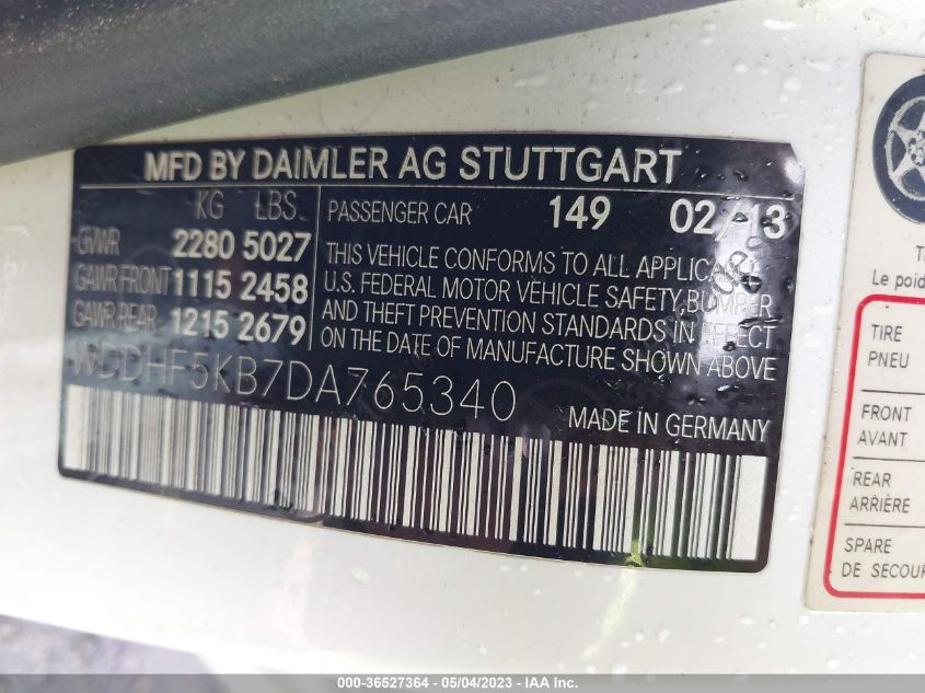2013 MERCEDES-BENZ E-CLASS E 350 - WDDHF5KB7DA765340