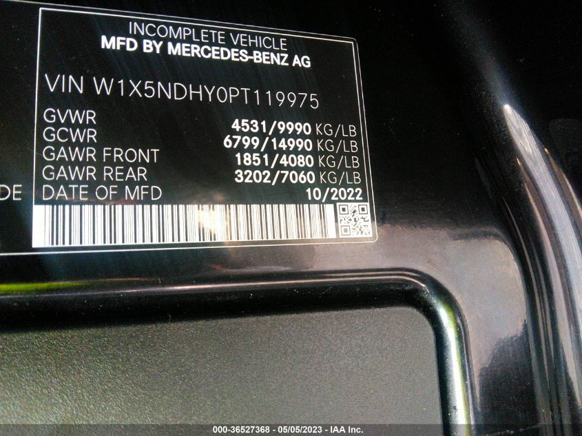 2023 MERCEDES-BENZ SPRINTER 3500 HIGH ROOF 4-CYL DIESEL HO W1X5NDHY0PT119975