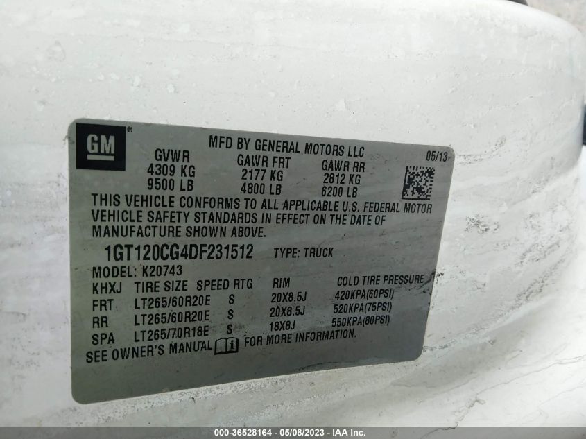 2013 GMC SIERRA 2500HD SLE - 1GT120CG4DF231512
