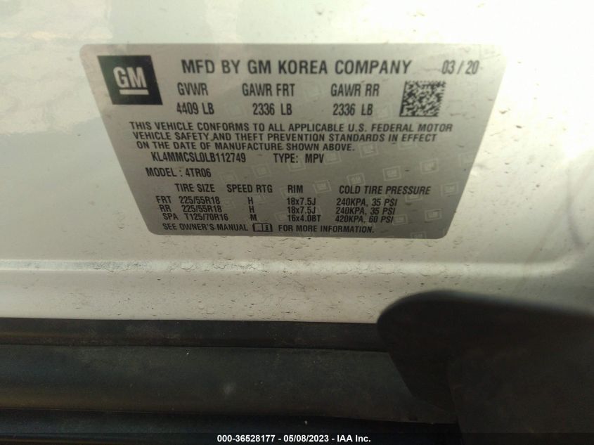 2020 BUICK ENCORE GX PREFERRED - KL4MMCSL0LB112749