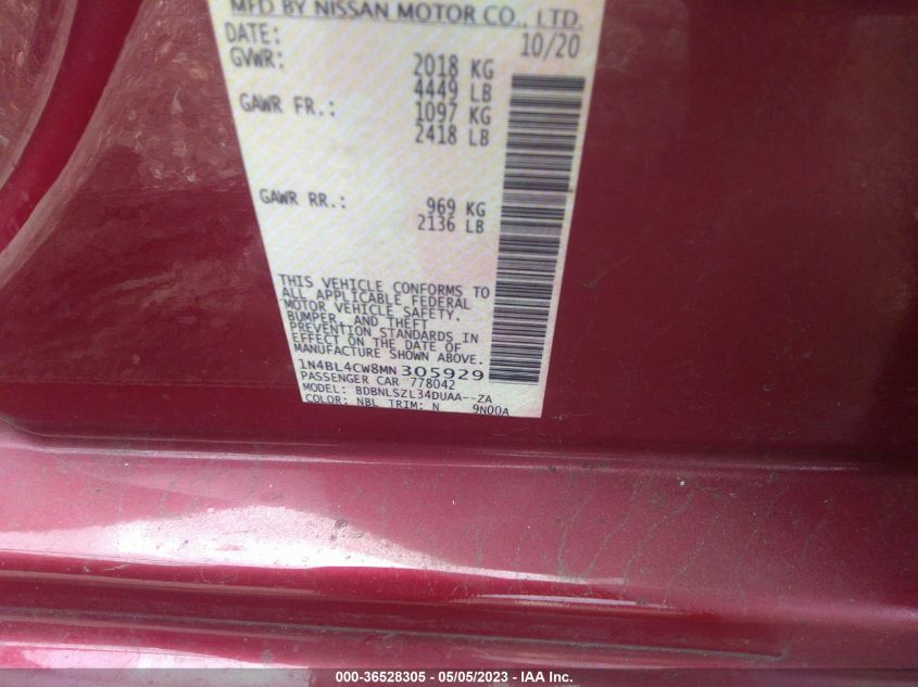 2021 NISSAN ALTIMA 2.5 SR - 1N4BL4CW8MN305929
