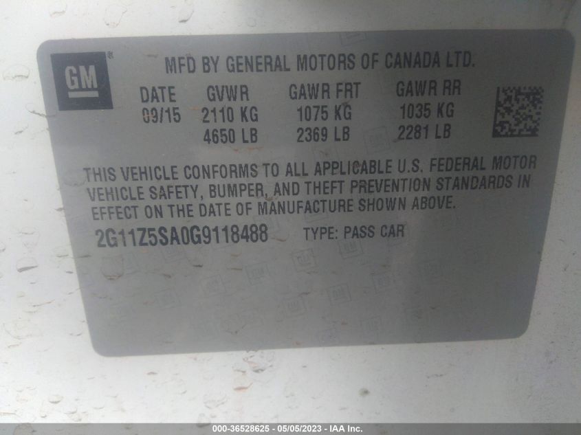 2016 CHEVROLET IMPALA LS - 2G11Z5SA0G9118488