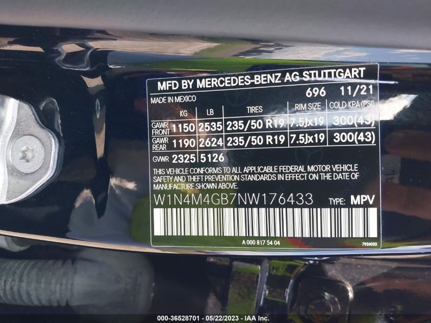 2022 MERCEDES-BENZ GLB GLB 250 - W1N4M4GB7NW176433