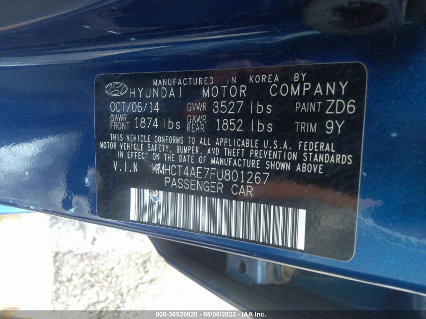 2015 HYUNDAI ACCENT GLS - KMHCT4AE7FU801267