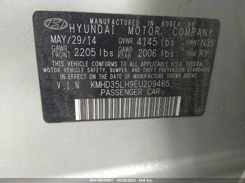 2014 HYUNDAI ELANTRA GT - KMHD35LH9EU209465
