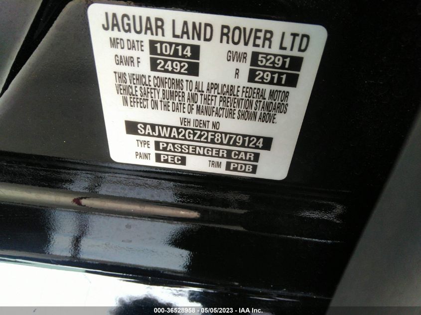 2015 JAGUAR XJ XJL PORTFOLIO - SAJWA2GZ2F8V79124