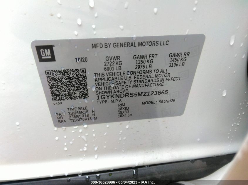 2021 CADILLAC XT5 AWD PREMIUM LUXURY - 1GYKNDRS5MZ123665