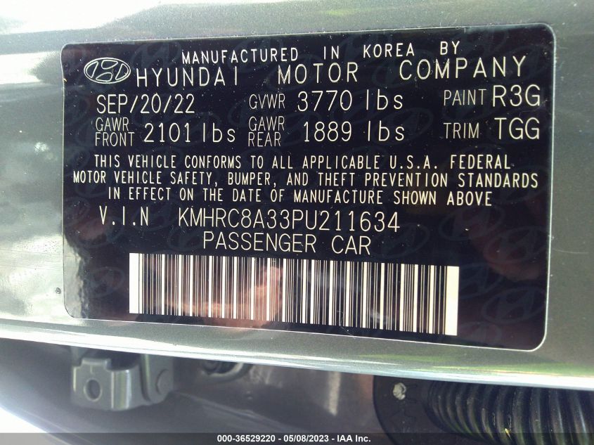 2023 HYUNDAI VENUE SEL - KMHRC8A33PU211634