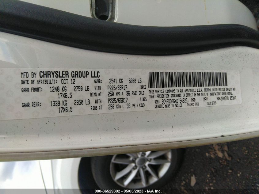 2013 DODGE JOURNEY SXT - 3C4PDDBGXDT549251