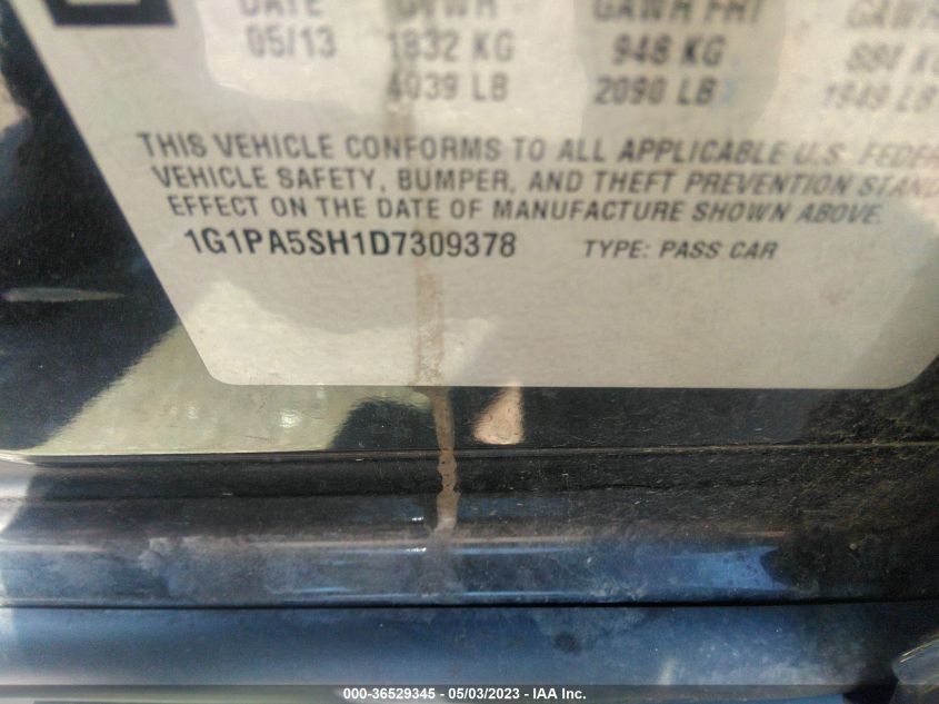 2013 CHEVROLET CRUZE LS - 1G1PA5SH1D7309378