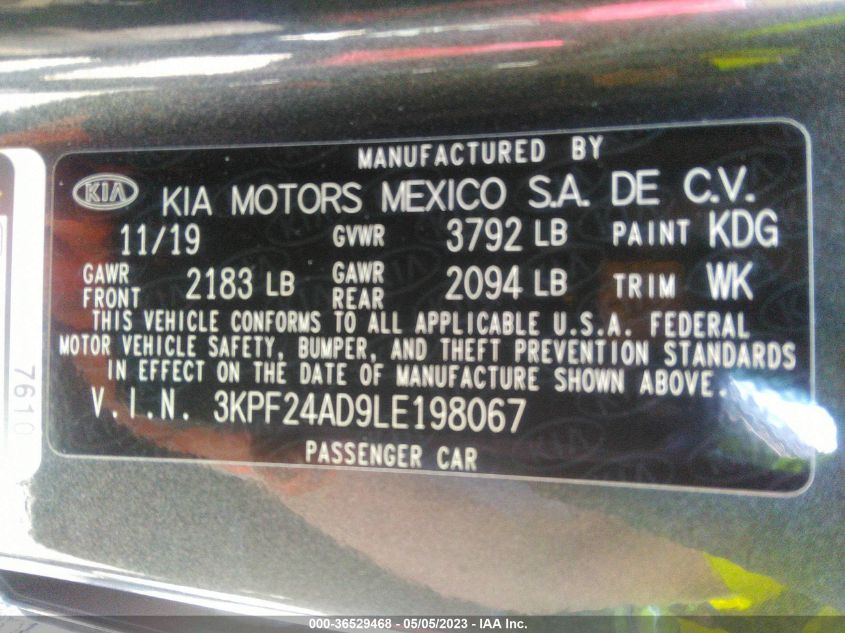 2020 KIA FORTE LXS - 3KPF24AD9LE198067