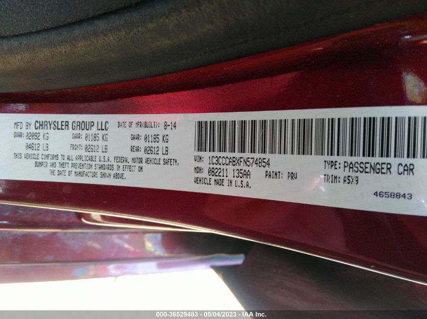 2015 CHRYSLER 200 LIMITED - 1C3CCCABXFN574854