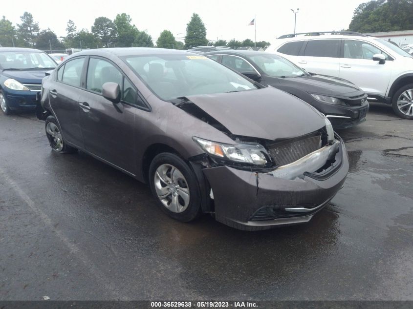 Lot #2524266986 2013 HONDA CIVIC LX salvage car