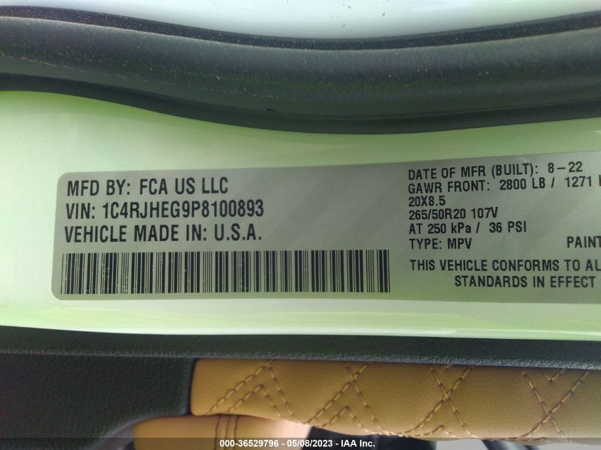 2023 JEEP GRAND CHEROKEE SUMMIT - 1C4RJHEG9P8100893