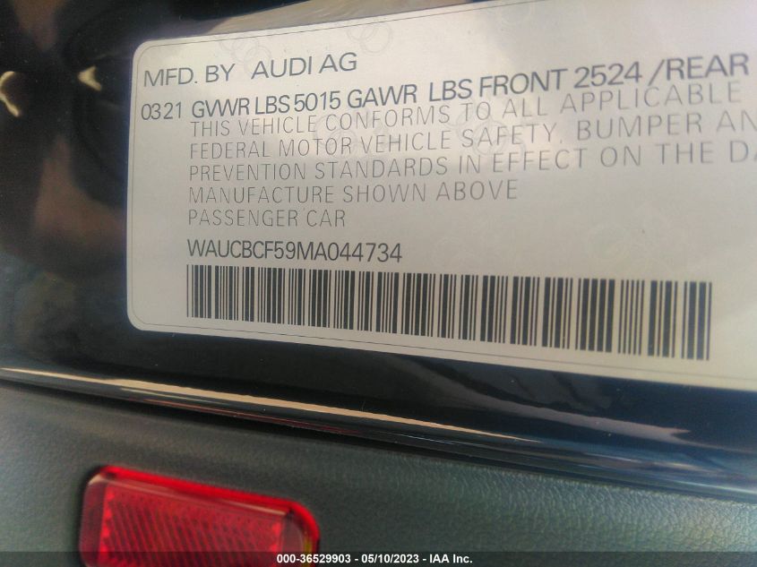 2021 AUDI A5 SPORTBACK PREMIUM PLUS - WAUCBCF59MA044734