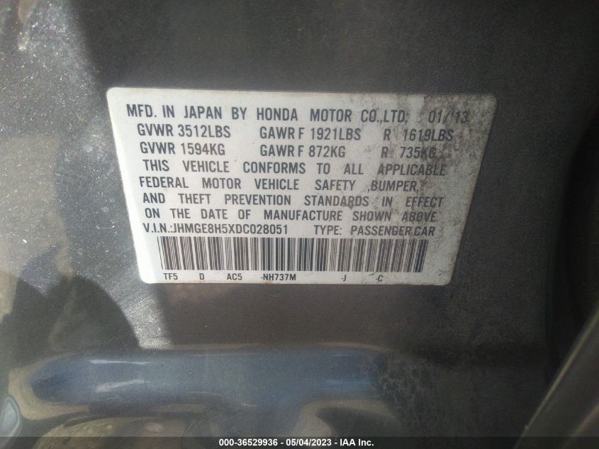 2013 HONDA FIT SPORT - JHMGE8H5XDC028051