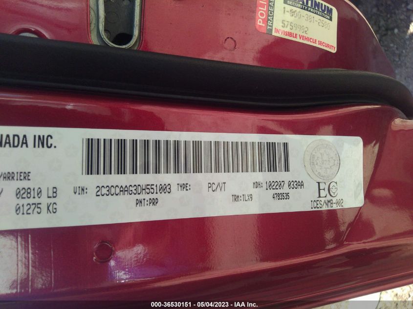 2013 CHRYSLER 300 TOURING - 2C3CCAAG3DH551003