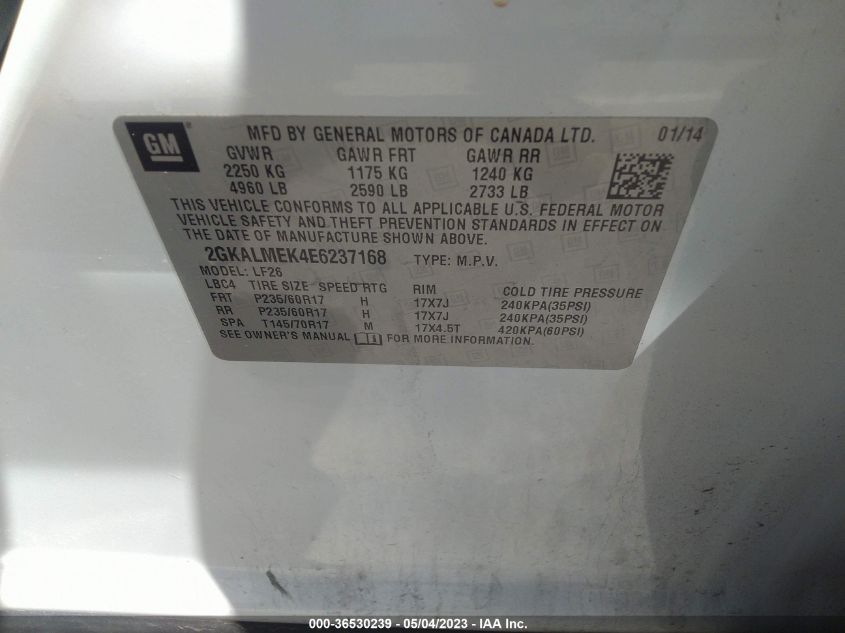 2014 GMC TERRAIN SLE - 2GKALMEK4E6237168
