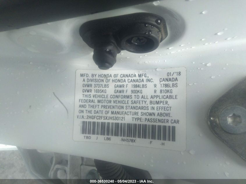 2018 HONDA CIVIC SEDAN LX - 2HGFC2F5XJH530121