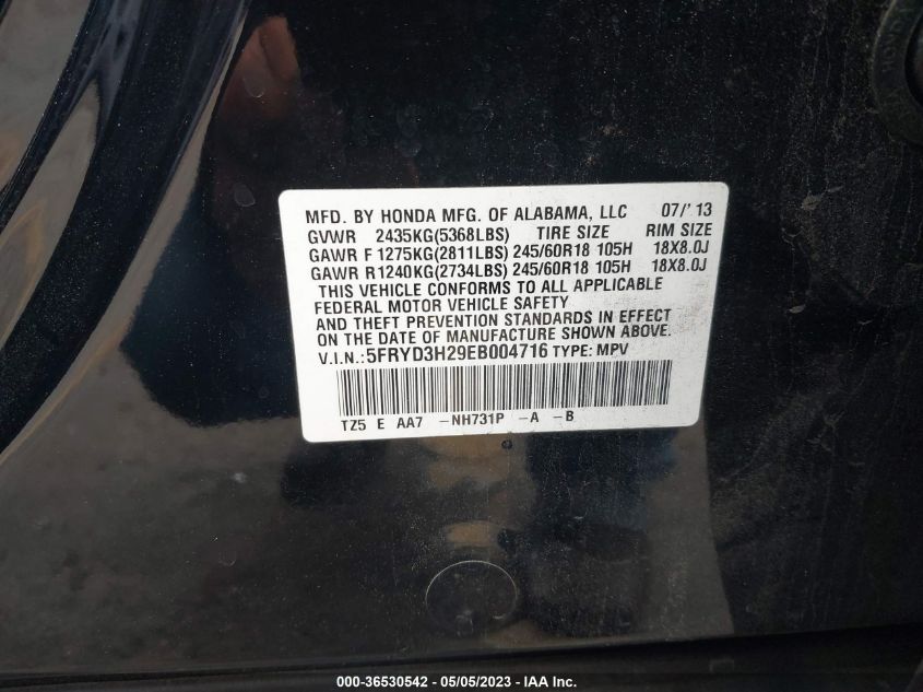 2014 ACURA MDX - 5FRYD3H29EB004716
