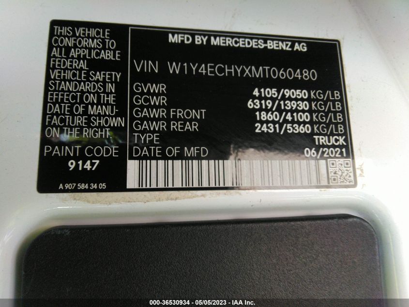 2021 MERCEDES-BENZ SPRINTER CARGO VAN - W1Y4ECHYXMT060480